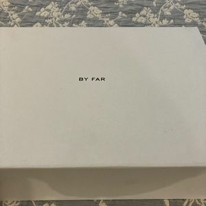 Woman’s flat sandals, brand BY FAR, genuine leather in size 8., color peach.